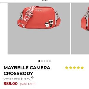 Karl Lagerfeld Coral Camera Crossbody with Icon Charm